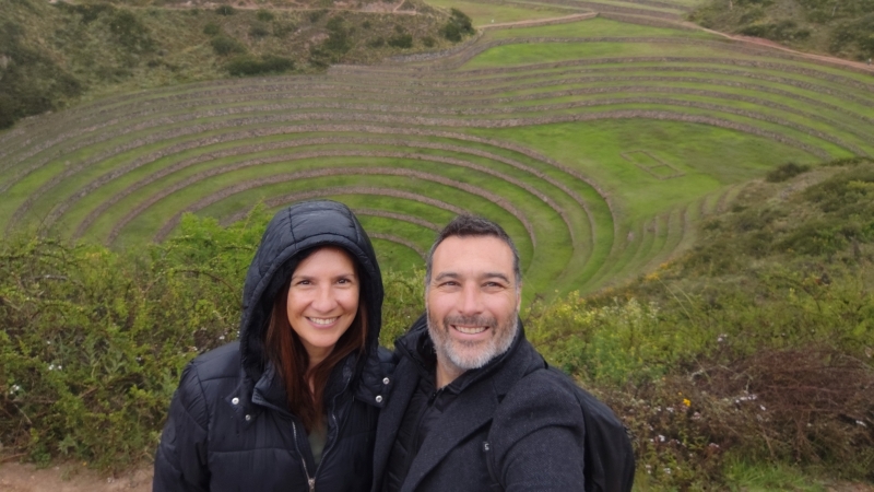 Recorriendo Moray bajo la lluvia.