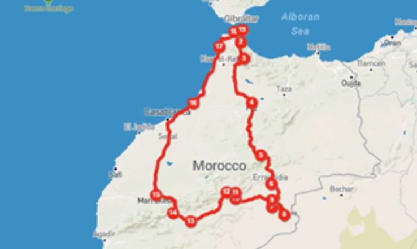 Mapa de ruta por Marruecos 2025