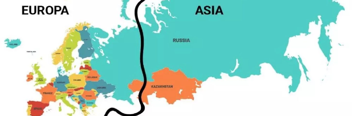 Mapa de la Frontera entre Europa y Asia