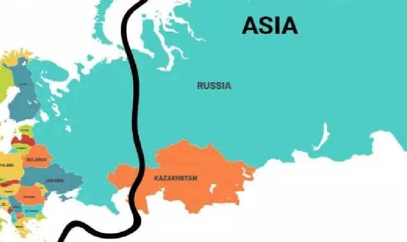 Mapa de la Frontera entre Europa y Asia